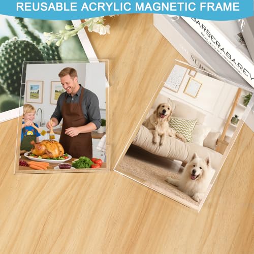 Wbtran 10-Pack Magnetic Acrylic Photo Frames, 2.36x3.54 Inch Clear Fridge Frames