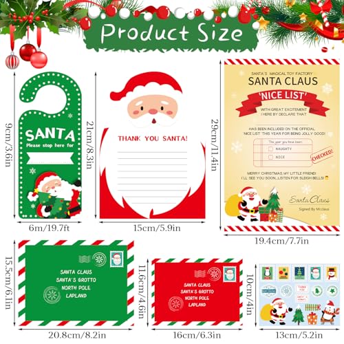 DERAYEE Letter to Santa Kit - 10PC Christmas Writing Set
