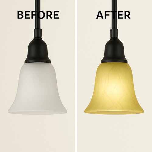 LIGHTACCENTS Alabaster Glass Pendant Light Shade - Farmhouse Style Chandelier Shades, 6"x6", Socket Nut Compatible - Upgrade Pendants, Wall Vanities, Lamps - Pendant Lamp Shade Replacement (1-Pack)