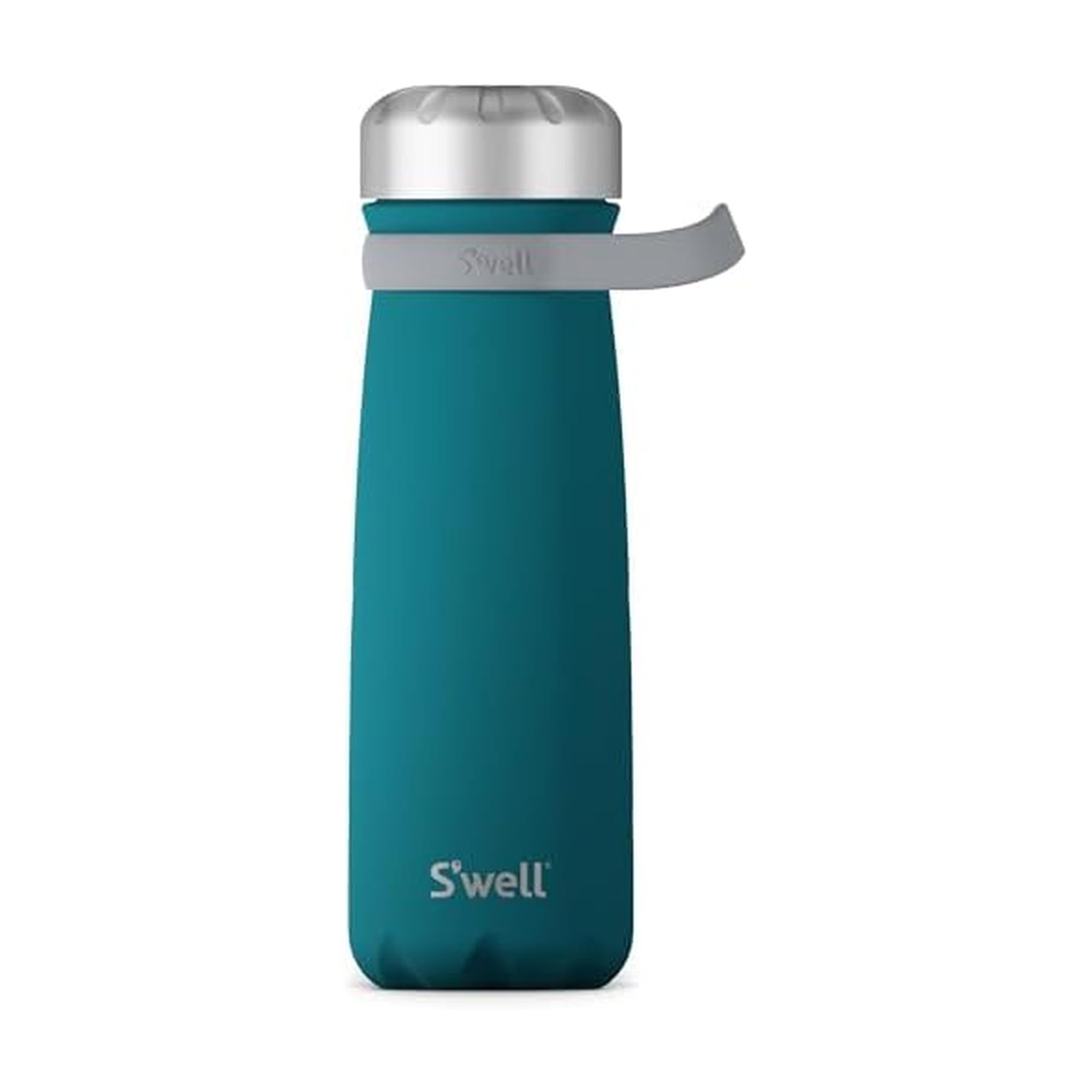 S'well Stainless Steel Traveler With Handle, 24oz, Peacock Blue, Triple Layered Vacuum Insulated Containers Keeps Drinks Cold for 40 Hours and Hot for 16, BPA Free, Easy Carrying On the Go