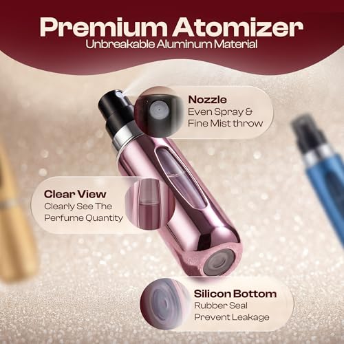 MURMUSH 5ml Refillable Perfume Atomizer Travel Spray Bottle