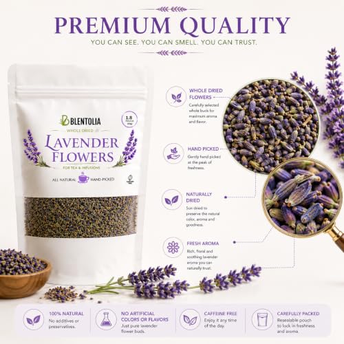 Premium Culinary Lavender Buds - 1.76 oz Natural Dried Flowers for Tea Baking & Aromatherapy