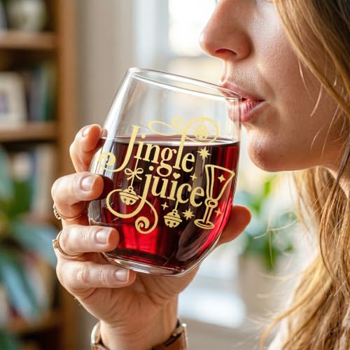 Funny Christmas Wine Glass 11 oz - Corks Are for Quitters Holiday Drinkware