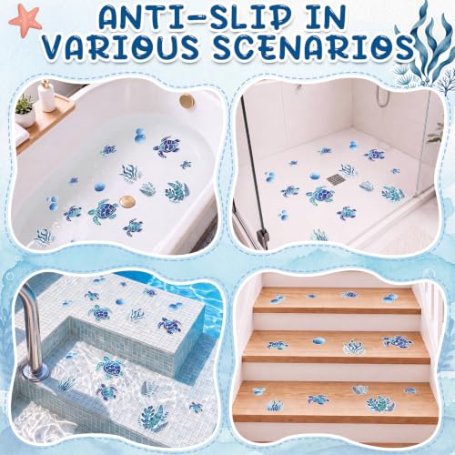 Fullhawl 15 Pcs Turtle Non-Slip Bathtub Stickers with Scraper - PEVA Rubber