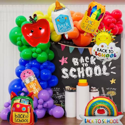 8-Piece Back to School Balloons Kit - Fun Party Decorations