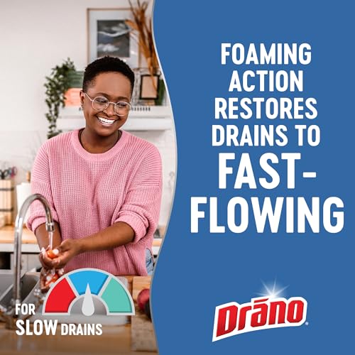 Drano Dual-Force Foamer Drain Clog Remover - Safe for All Pipes & Garbage Disposals, 17 Fl Oz