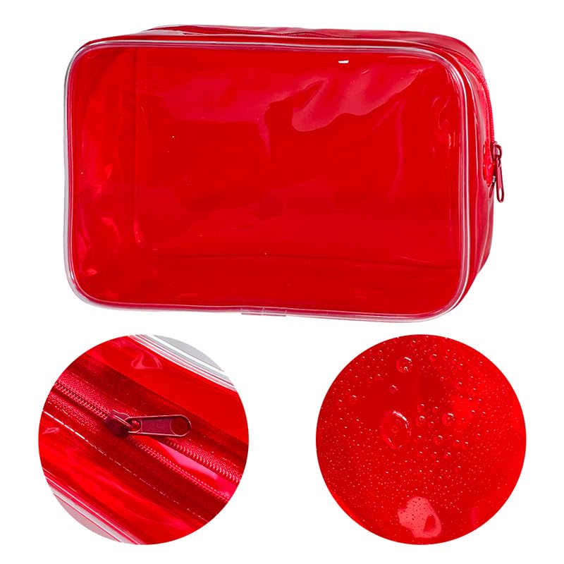 TotePrint TSA Approved Clear Toiletry Pouch - Pink PVC Makeup Bag