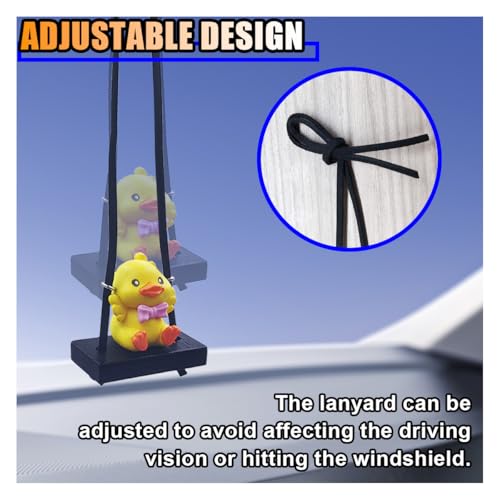 Swinging Duck Car Hanging Ornament - Cute Rearview Mirror Charm