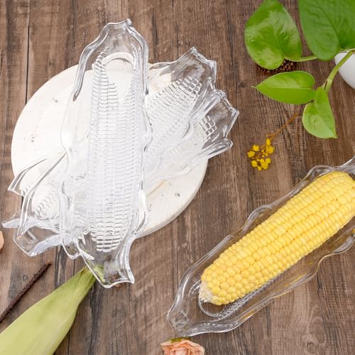 Food-Grade Clear Plastic Corn Trays - 4 Pack, 10.82 x 3.54 Inches