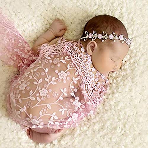 Matissa Lace Tassel Baby Swaddle Wrap - Newborn Photography Prop - Baby Pink