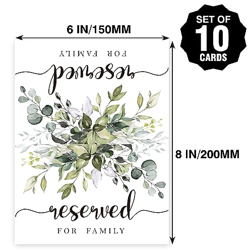 KORTTITALO 10 Rustic Leaf Reserved Table Signs for Weddings & Parties