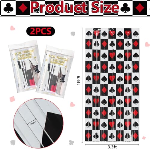 Casino Fringe Curtains 2 Pack Poker Theme Las Vegas Party Decorations