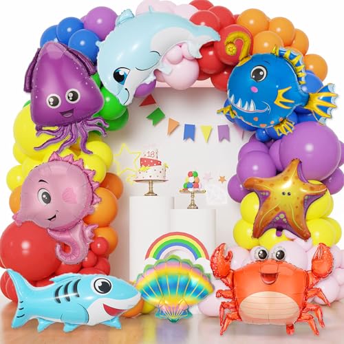 8 Sea Animal Balloons for Ocean Themed Baby Shower Decorations
