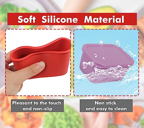 KOLUTI 3-Pack Silicone Snack Containers - 6 Oz, Leak-Proof & BPA Free