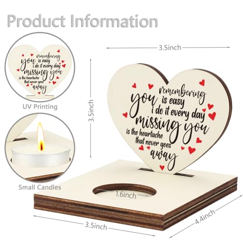Heart Shaped Wooden Tealight Candle Holder with Angel Wings