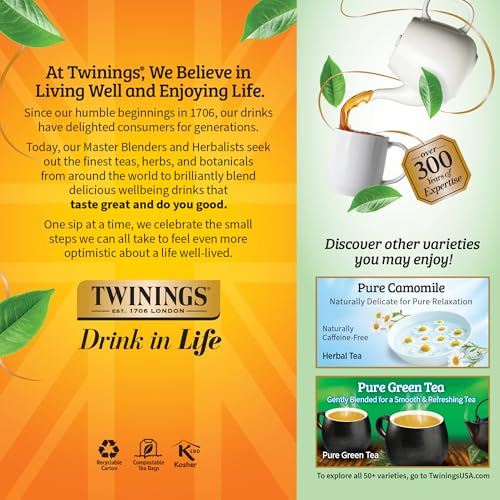 Twinings Pure Peppermint Herbal Tea Bags, Caffeine-Free, 150 Count