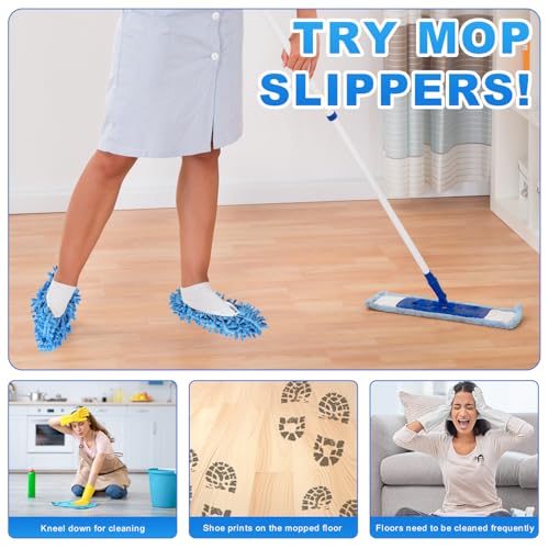 Zehrai Reusable Mop Slippers - 5 Pairs Microfiber Cleaning Shoes