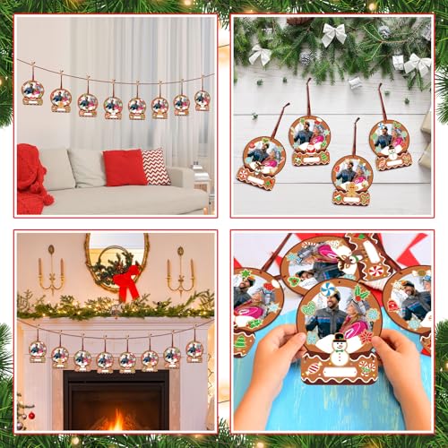 Christmas Picture Frame Craft Kit - 24 Snow Globe DIY Sets with Red and Green Variations