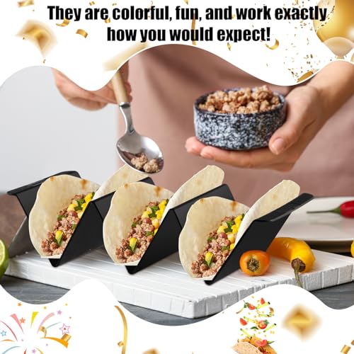 Baderke Taco Holder Stand Set of 6 - BPA Free, Dishwasher Safe