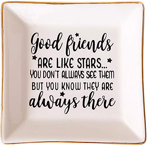 PUDDING CABIN White Ring Dish - Good Friends Are Like Stars