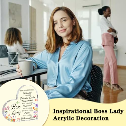 Inspirational Boss Lady Acrylic Desk Decor Gift for Women