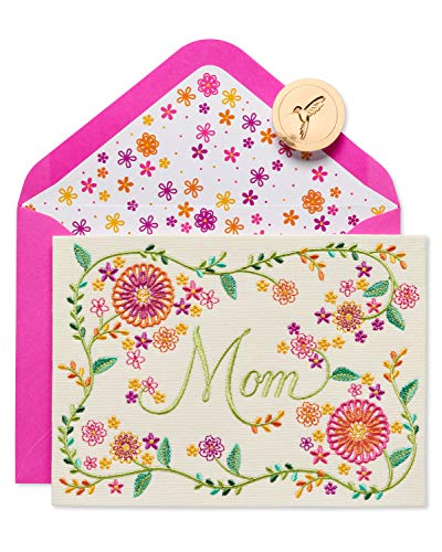 Papyrus Birthday Card for Mom - Wonderful Day Handcrafted Floral Design