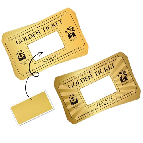 120PCS Golden Ticket Scratch Off Cards - DIY Custom Gift Coupons