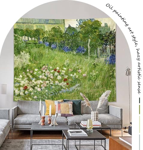 Van Gogh Green Floral Tapestry Wall Hanging 29" x 37"
