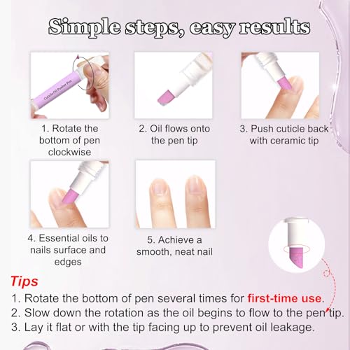 Ceramic Cuticle Pusher and Nourishing Oil Pen for Nail Care