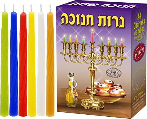 SHALHEVET LIGHT Colorful Birthday Candles - Box of 44