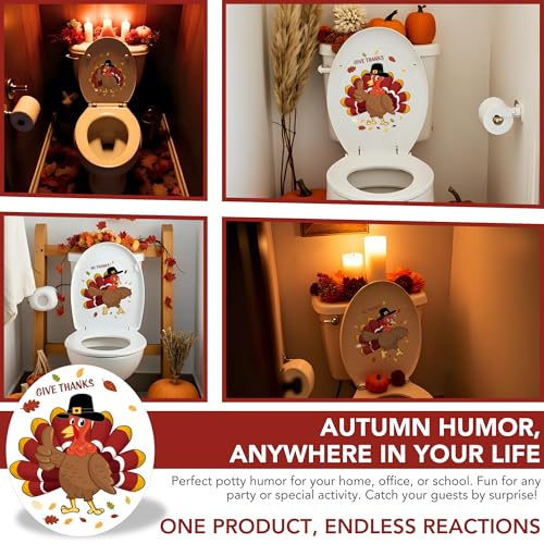 Thanksgiving Turkey Toilet Seat Cling Set – 2-Piece, 11.2x13