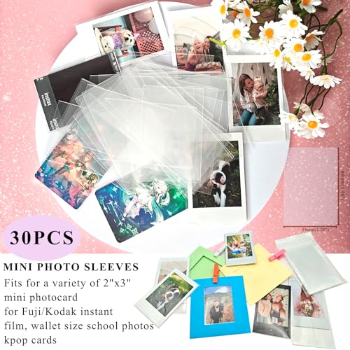 30pcs Paper Hanging Photo Frames for 2x3 Instax Mini Film with Clips