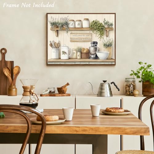 Rustic Farmhouse Kitchen Wall Art Poster - 12x16 Unframed