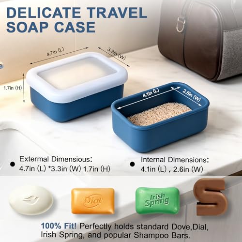 Portable Silicone Soap Case with Lid for Travel & Camping