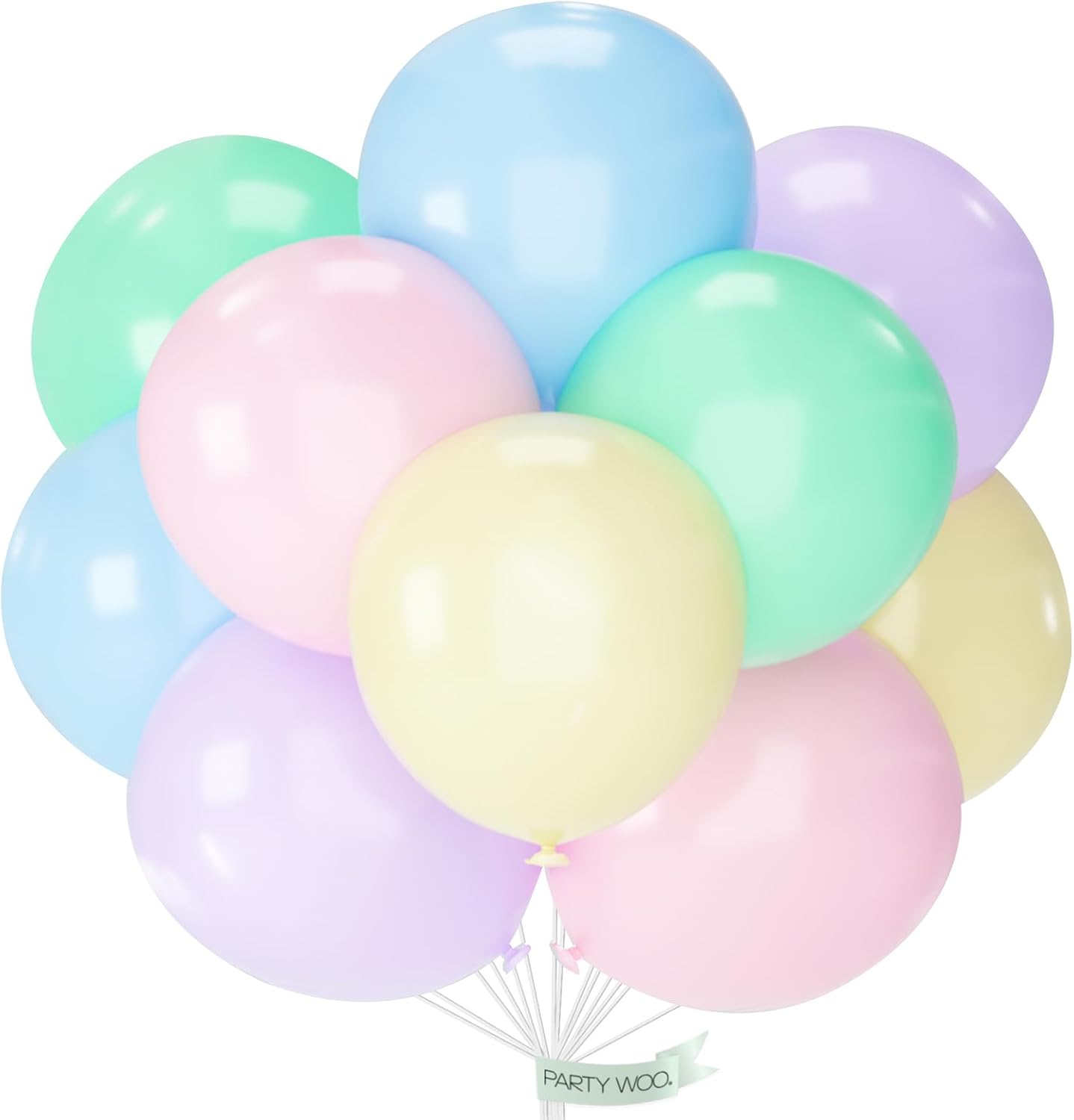 PartyWoo Pastel Rainbow Balloons - 20pcs 18 Inch Latex for Baby Showers, Gender Reveals & Celebrations