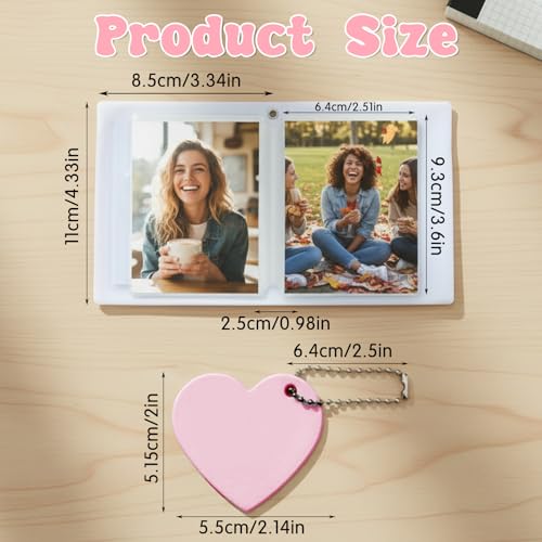 Mini Photocard Binder Album with 32 Pockets - Pink Heart Design