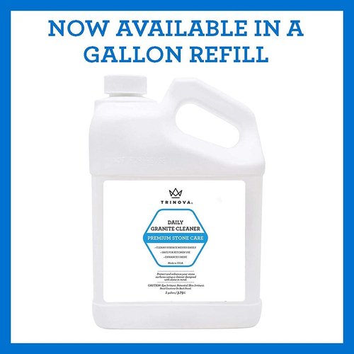 TriNova Granite Cleaner & Polish for Daily Use - Made in USA, Enhances Shine, Streak-Less - for Counter-Tops, Marble, Stone, Bathroom Tile Kitchen, & Islands - 18 fl oz