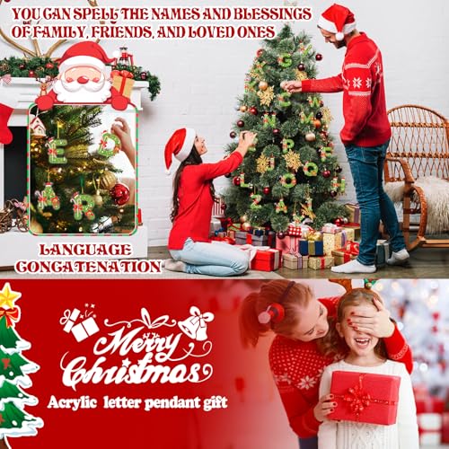 Personalized Acrylic Christmas Letter Ornaments - A-Z Name Decor