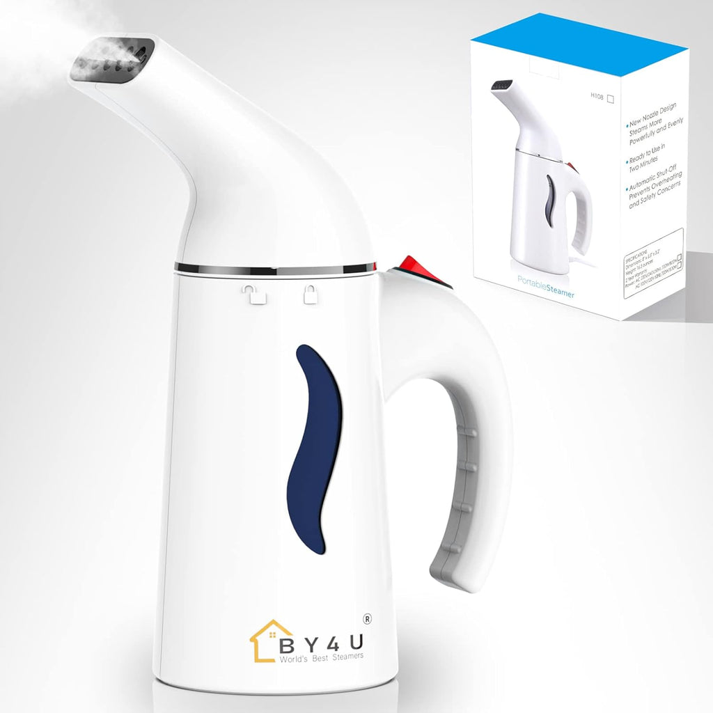 Skiennix Travel Size Handheld Garment Steamer - 800W Fast Heat-Up, 8 FT Cord, Lightweight Mini Steamer, White