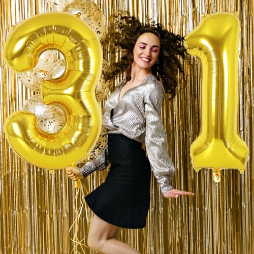 Gold Number 1 Balloon - 40 Inch Jumbo Foil for 1st Birthday Party