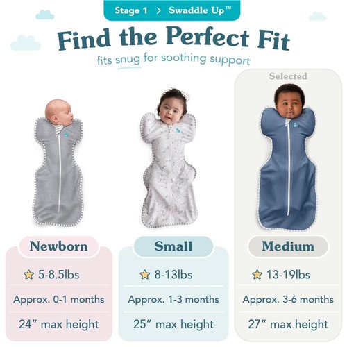 Love To Dream Swaddle UP - Baby Sleep Sack for Self-Soothing | 1.0 TOG, 13-19 lbs, Gray