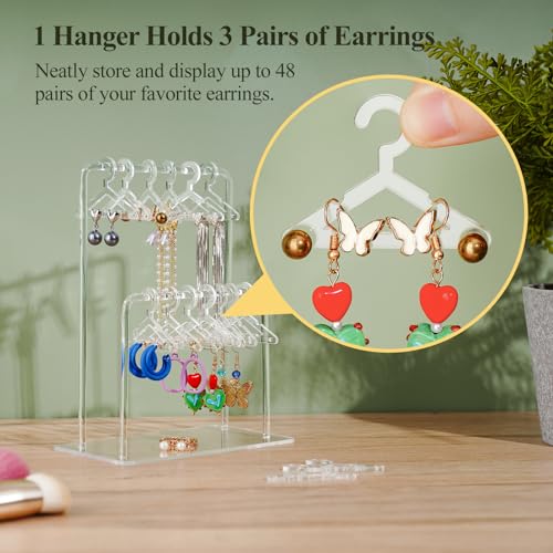 NiHome Clear 2-Tier Earring Holder Organizer - 48 Pairs Without Tray