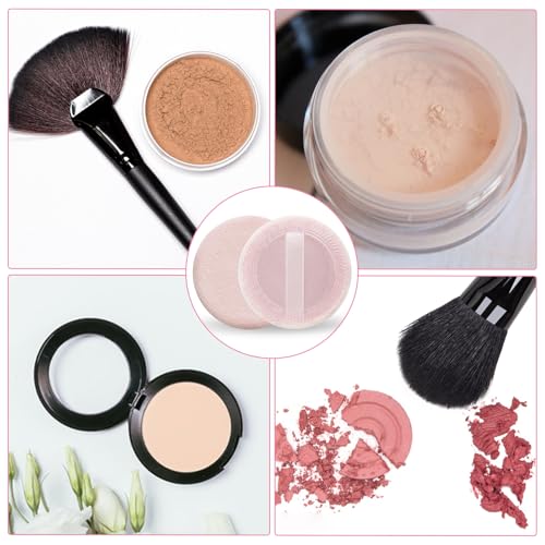 KALIONE 12 Pcs Round Makeup Powder Puffs 2.3 Inch Velour Face Sponges