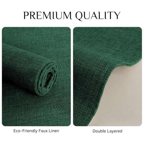 Christmas Cloth Placemats Set of 6 - Dark Green 12x18 Inches - Softalker