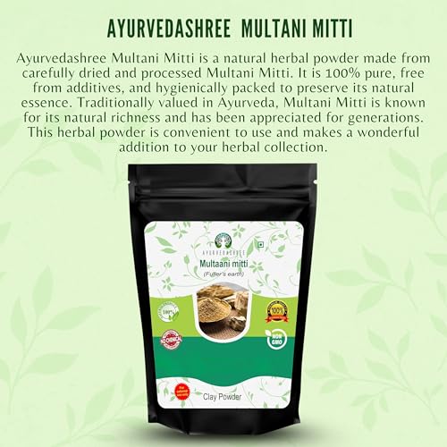 AYURVEDASHREE Pure Fuller's Earth Clay Multani Mitti Powder 50g