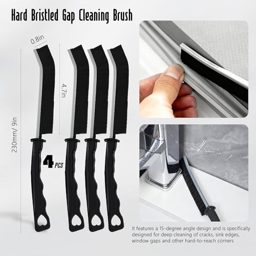 BDS-HOME 12-Piece Crevice Cleaning Brush Set for Kitchen and Bathroom
