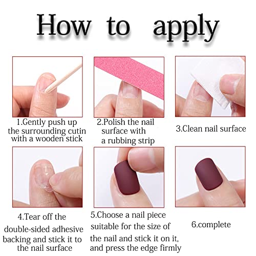 Nude Pink Square Press On Nails Short Reusable Fake Nails Kit