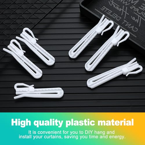 80-Piece Adjustable Pinch Pleat Curtain Hooks - 85mm Plastic Drapery Hooks