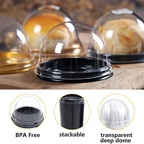 Clear Plastic Mini Cupcake Containers - 50 Pack for Parties