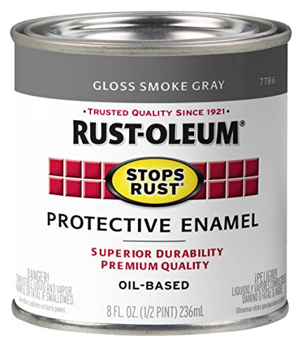Rust-Oleum Stops Rust Brush On Paint - 8 Fl Oz, Gloss Smoke Gray